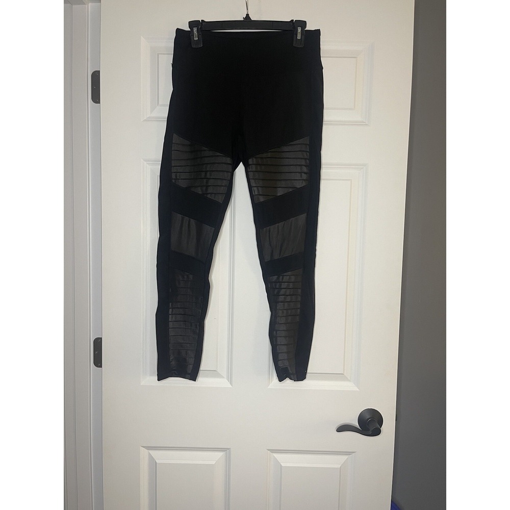 Yelete High Waist Moto Compression leggings black Large